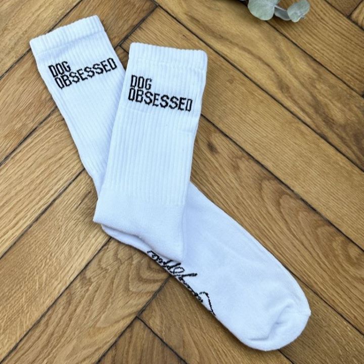 Dog obsessed Socken Geschenk fuer Hundebesitzer 