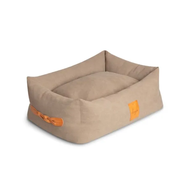 Hundebett Classic Nest mit Lederdetails- Taupe