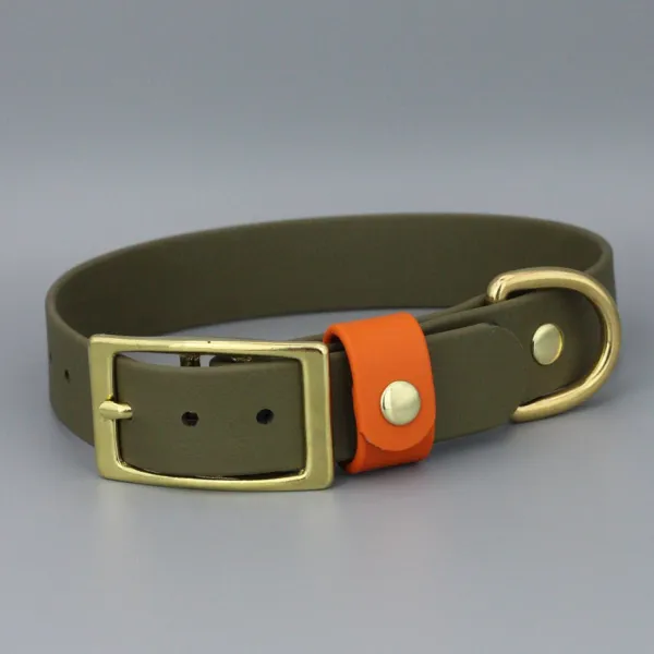 Hundehalsband Olivgrün / Burnt Orange 