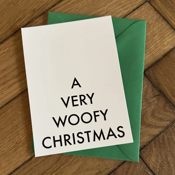 Postkarte / Weihnachtskarte A VERY WOOFY CHRISTMAN